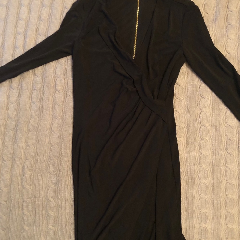Ivanka Trump Black Wrap Dress V neck size 10/12